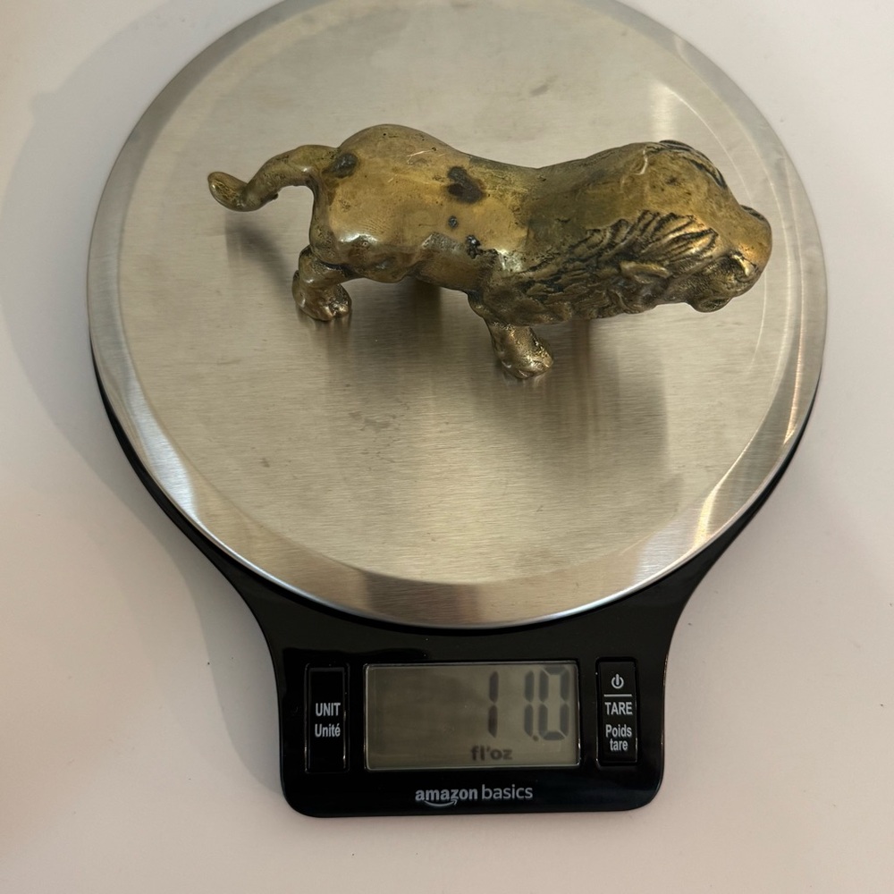 Action Vintage Solid Brass Lion Figurine Heavy Small Solid Made Taiwan - Picture 11 of 11